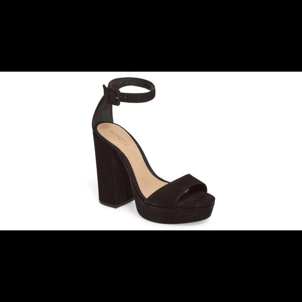 Schutz Mikella Block Heel Platform Black